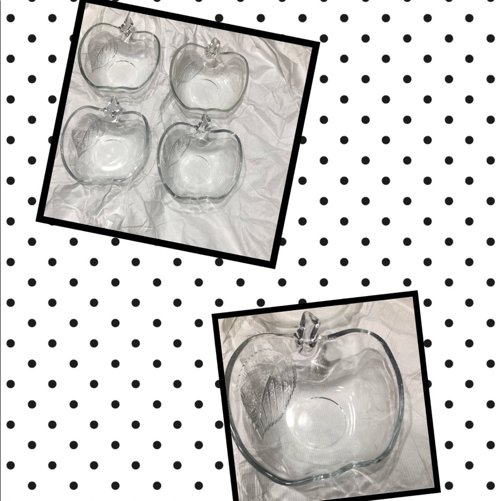 Vintage KIG Indonesia Glass Apple Bowl/Dish